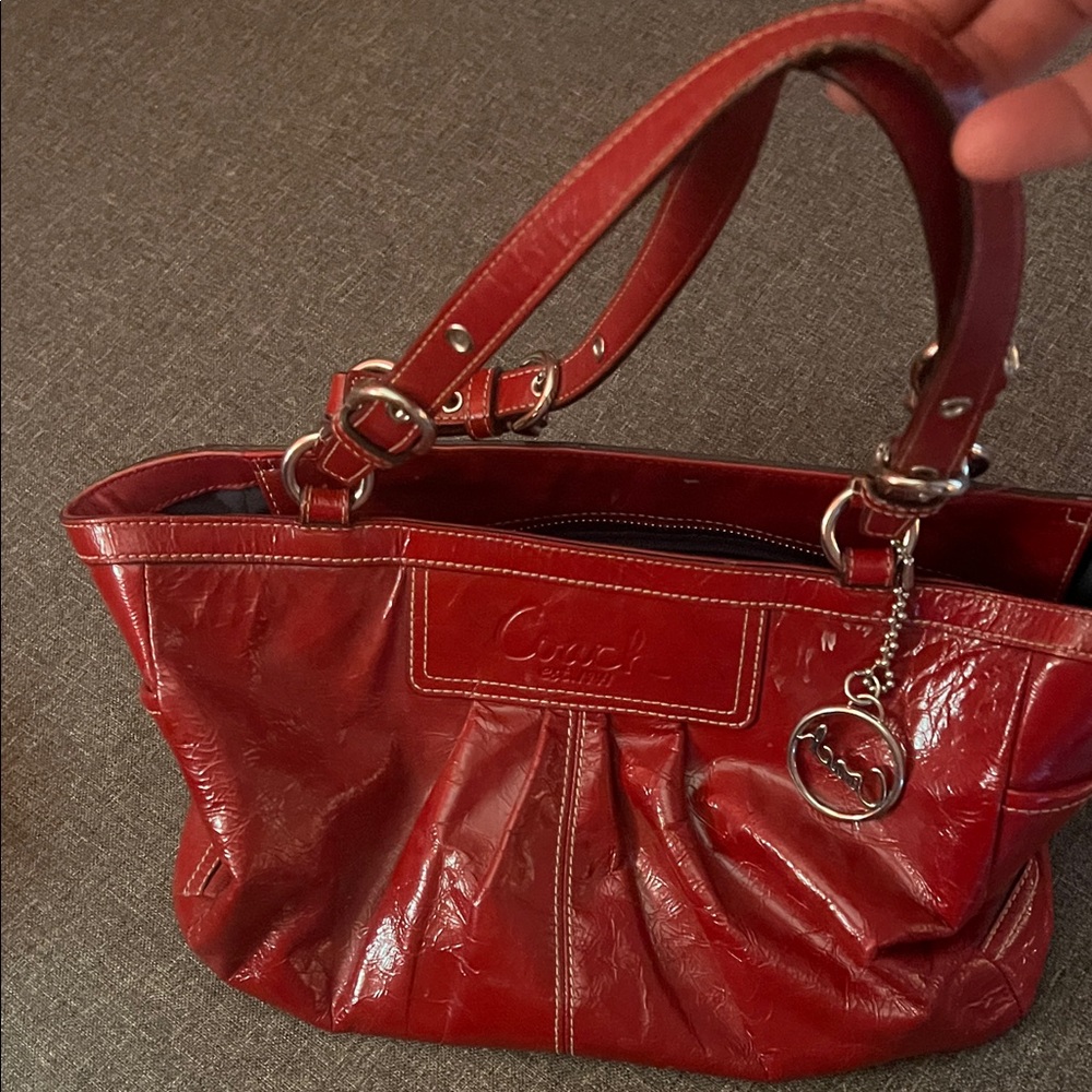 Coach Cherry Red Leather Shoulder Bag